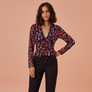 Maya Top, Navy Floral